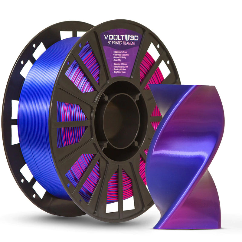 Filamento PLA Duo Color Shadow Azul Safira com Ametista V-Silk - 1kg - comprar online