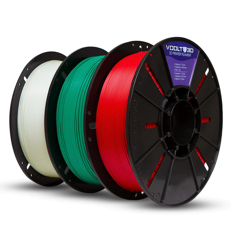 KIT Filamento PLA Velvet - Branco | Verde | Vermelho - comprar online