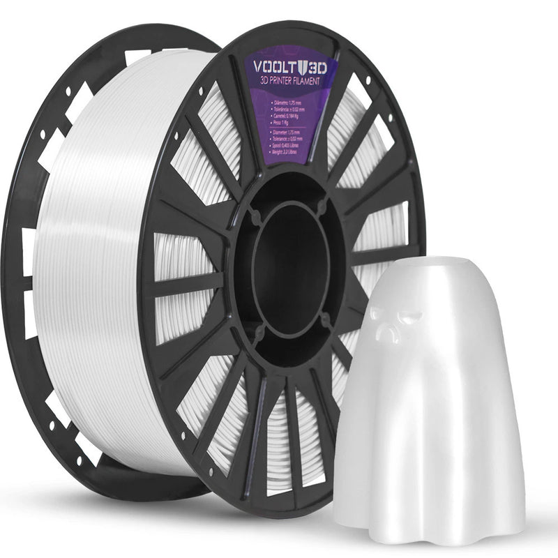 Filamento PLA Branco Pérola V-Silk High Speed Premium - 1Kg