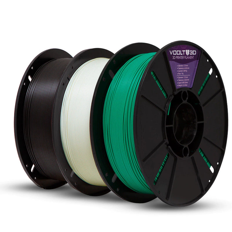 KIT Filamento PLA Velvet - Branco | Preto | Verde - comprar online