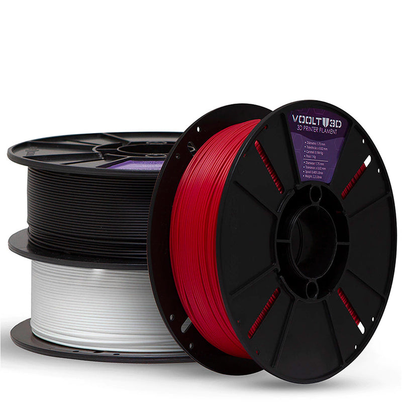 KIT Filamento PLA Velvet - Branco | Preto | Vermelho - comprar online