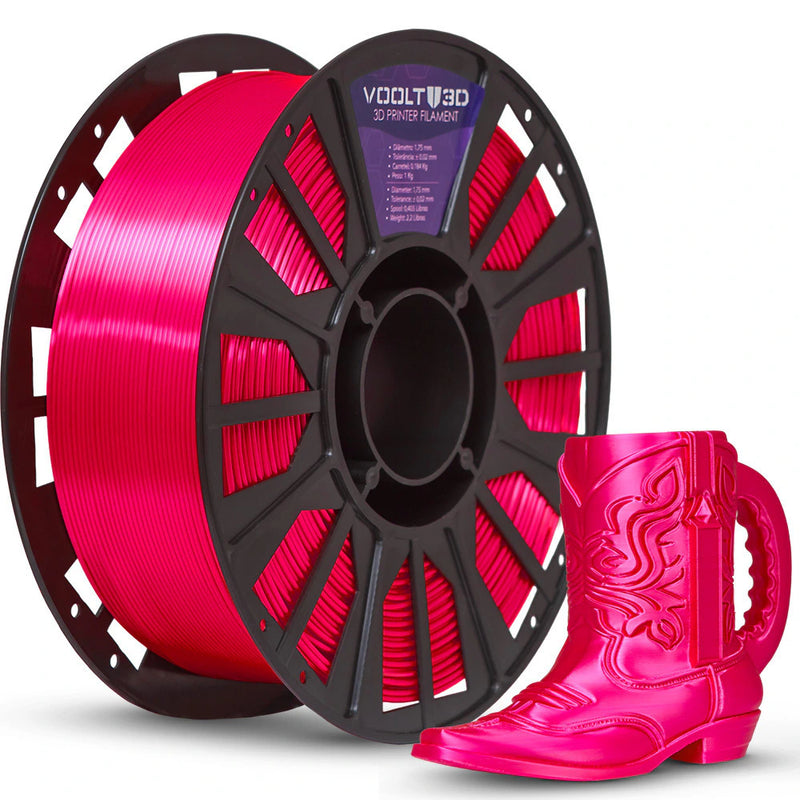 Filamento PLA Rosa Choque V-Silk High Speed Premium - 1Kg